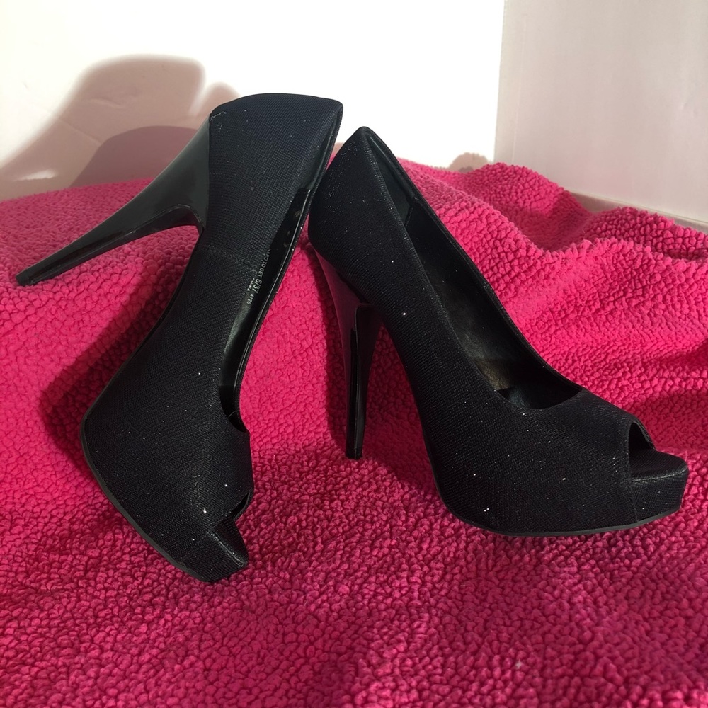Chinese Laundry 5" Inch Black Sparkle Stiletto Heel